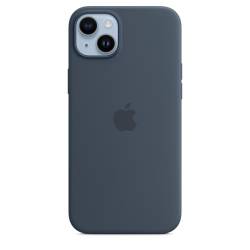 Apple Coque en silicone pour iPhone 14 plus avec MagSafe Storm Blue 