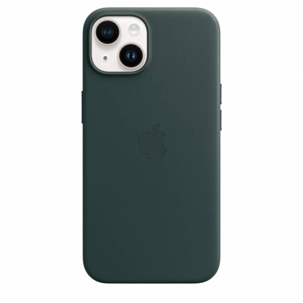 Leren hoesje met MagSafe voor iPhone 14 Forest Green 