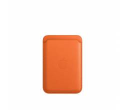 Leren kaarthouder met MagSafe voor iPhone Oranje Apple