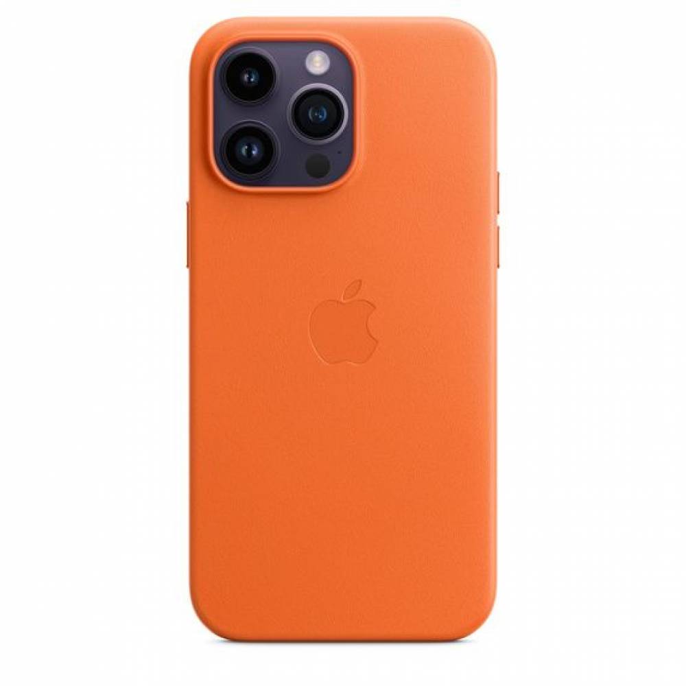 Leren hoesje met MagSafe voor iPhone 14 Pro Max Orange 