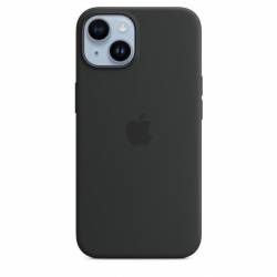 Coque en silicone avec MagSafe pour iPhone 14 Midnight Apple