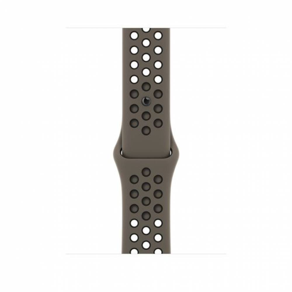 Apple Horlogebandje Sportbandje van Nike Olive Grey/zwart (45 mm)