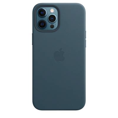 Leren hoesje met MagSafe voor iPhone 12 Pro Max Baltisch blauw Apple