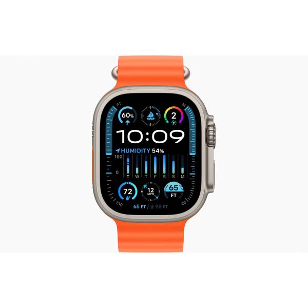 Apple Watch Ultra 2 GPS + Cellular, 49mm Titanium Case with Orange Ocean Band 