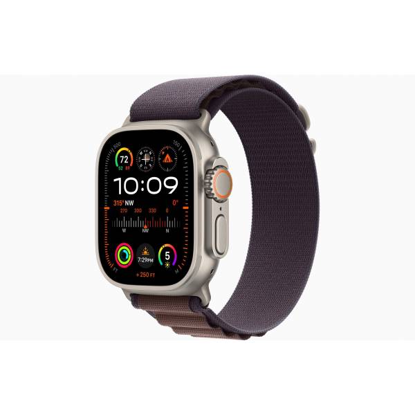 Apple Watch Ultra 2 GPS + Cellular, 49mm Titanium Case with Indigo Alpine Loop - Small 