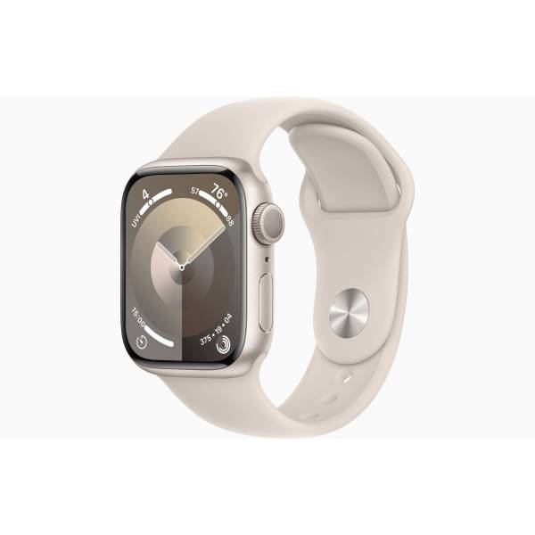 Apple Watch Series 9 GPS 41mm Starlight Aluminium Case with Starlight Sport Band - S/M 