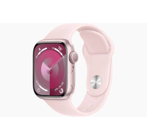 Apple Watch Series 9 GPS 41mm Pink Aluminium Case with Light Pink Sport Band - S/M  Apple