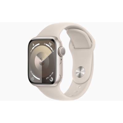 Apple Watch Series 9 GPS 45mm Starlight Aluminium Case with Starlight Sport Band - M/L Apple