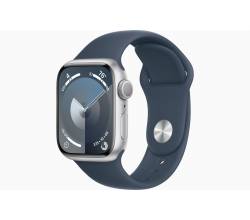 Apple Watch Series 9 GPS 45mm Silver Aluminium Case with Storm Blue Sport Band - S/M Apple
