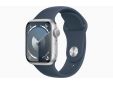 Apple Watch Series 9 GPS 45mm Silver Aluminium Case with Storm Blue Sport Band - S/M