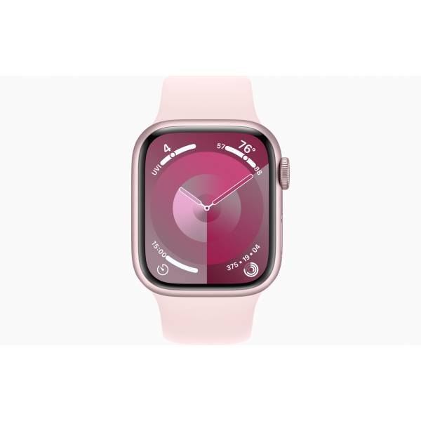Apple Watch Series 9 GPS 45mm Pink Aluminium Case with Light Pink Sport Band - S/M 