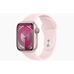 Apple Apple Watch Series 9 GPS + Cellular 41mm Pink Aluminium Case with Light Pink Sport Band - S/M