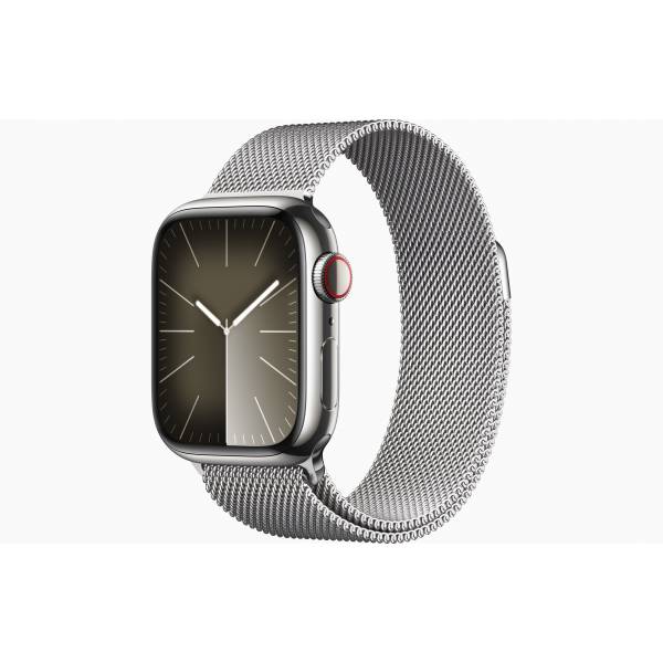 Apple Apple Watch Series 9 GPS + Cellular 41mm Silver Stainless Steel Case with Silver Milanese Loop