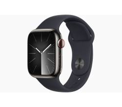 Apple Watch Series 9 GPS + Cellular 41mm Graphite Stainless Steel Case with Midnight Sport Band - S/M Apple