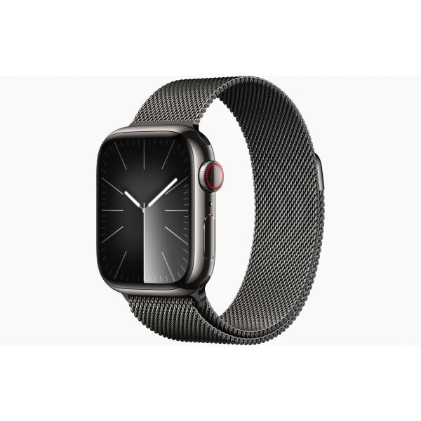 Apple Watch Series 9 GPS + Cellular 41mm Graphite Stainless Steel Case with Graphite Milanese Loop 