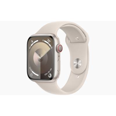Apple Watch Series 9 GPS + Cellular 45mm Starlight Aluminium Case with Starlight Sport Band - S/M Apple