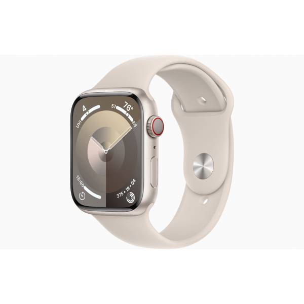Apple Watch Series 9 GPS + Cellular 45mm Starlight Aluminium Case with Starlight Sport Band - S/M 