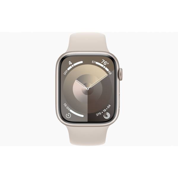 Apple Watch Series 9 GPS + Cellular 45mm Starlight Aluminium Case with Starlight Sport Band - S/M 