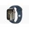 Apple Watch Series 9 GPS + Cellular 45mm Silver Stainless Steel Case with Storm Blue Sport Band - S/M 
