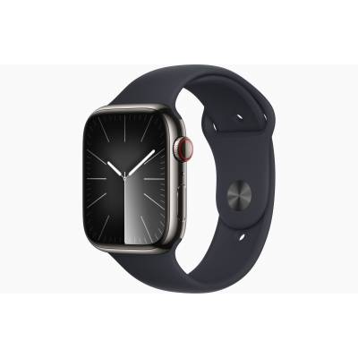 Apple Watch Series 9 GPS + Cellular 45mm Graphite Stainless Steel Case with Midnight Sport Band - S/M Apple