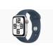 Apple Watch SE GPS 44mm Silver Aluminium Case with Storm Blue Sport Band - M/L 