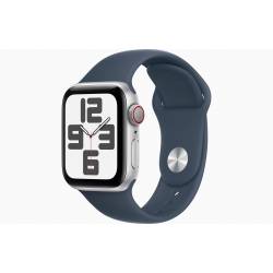Apple Apple Watch SE GPS + Cellular 40mm Silver Aluminium Case with Storm Blue Sport Band - M/L