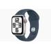 Apple Watch SE GPS + Cellular 40mm Silver Aluminium Case with Storm Blue Sport Band - M/L 