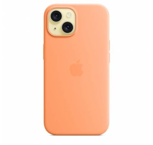  Coque en silicone avec MagSafe pour iPhone 15 - Sorbet à l’orange  Apple