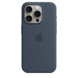 Coque en silicone avec MagSafe pour iPhone 15 Pro - Bleu Orage Apple