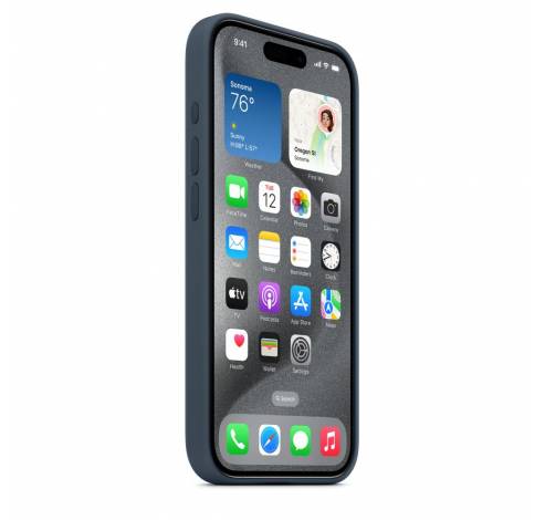 Coque en silicone avec MagSafe pour iPhone 15 Pro - Bleu Orage  Apple