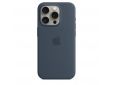 Coque en silicone avec MagSafe pour iPhone 15 Pro - Bleu Orage