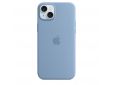 Coque en silicone avec MagSafe pour iPhone 15 Plus - Bleu Hiver