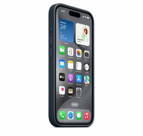 Coque FineWoven avec MagSafe pour iPhone 15 Pro - Bleu Océan  Apple