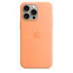 Coque en silicone avec MagSafe pour iPhone 15 Pro Max - Sorbet à l’orange 