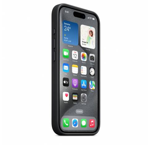 FineWoven hoesje met MagSafe voor iPhone 15 Pro - Zwart  Apple