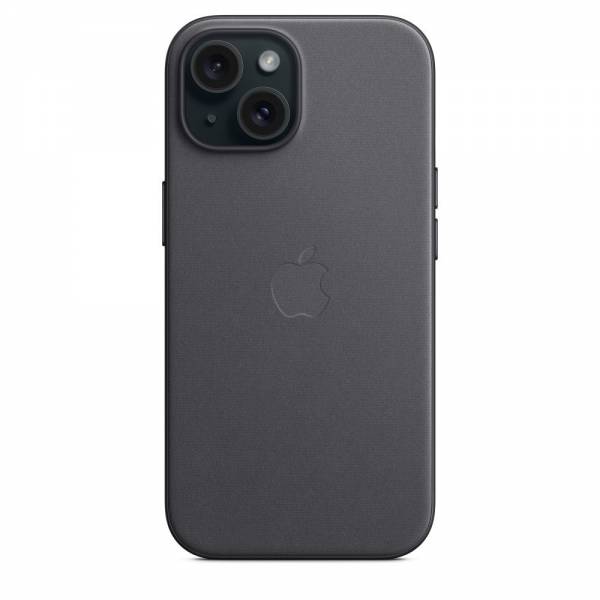 FineWoven hoesje met MagSafe voor iPhone 15 - Zwart 