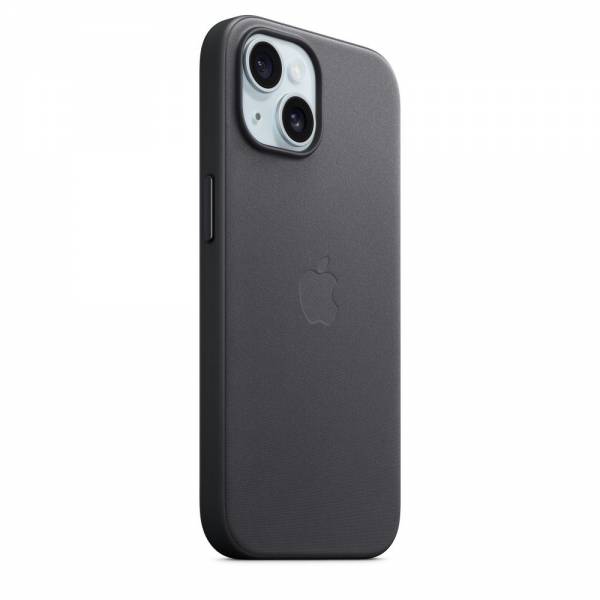 FineWoven hoesje met MagSafe voor iPhone 15 - Zwart 