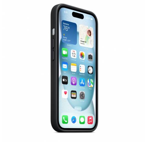 FineWoven hoesje met MagSafe voor iPhone 15 - Zwart  Apple