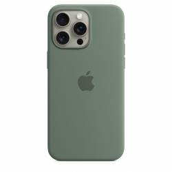 Coque en silicone avec MagSafe pour iPhone 15 Pro Max - Cyprès Apple