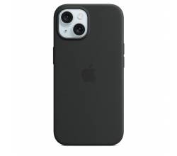 Siliconenhoesje met MagSafe voor iPhone 15 - Zwart Apple