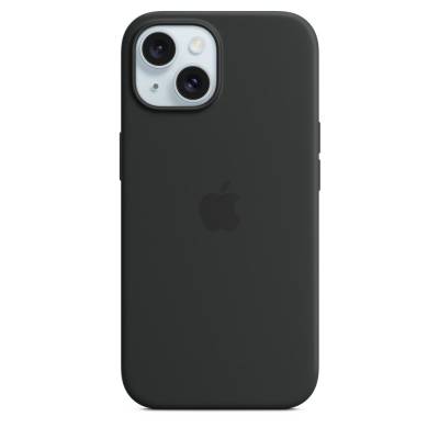 Coque en silicone avec MagSafe pour iPhone 15 - Noir  Apple