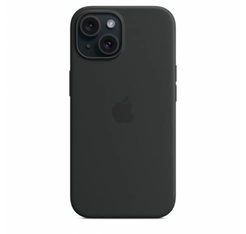 Siliconenhoesje met MagSafe voor iPhone 15 - Zwart  Apple