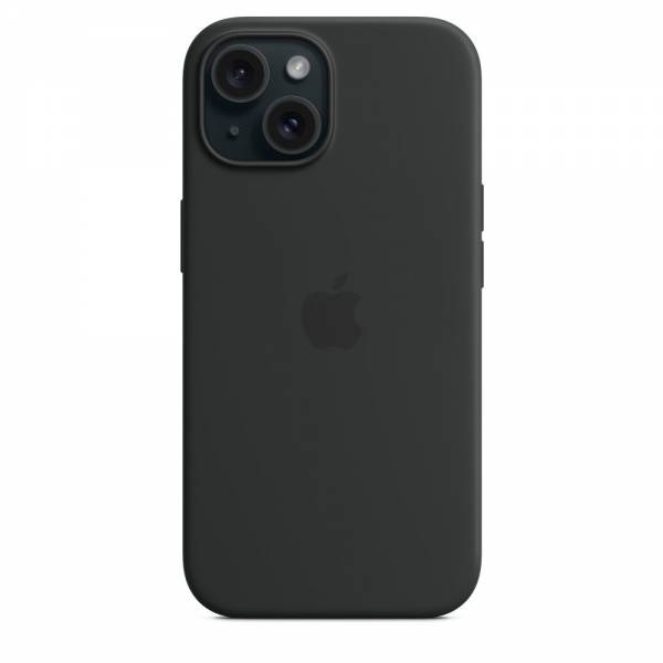 Siliconenhoesje met MagSafe voor iPhone 15 - Zwart 