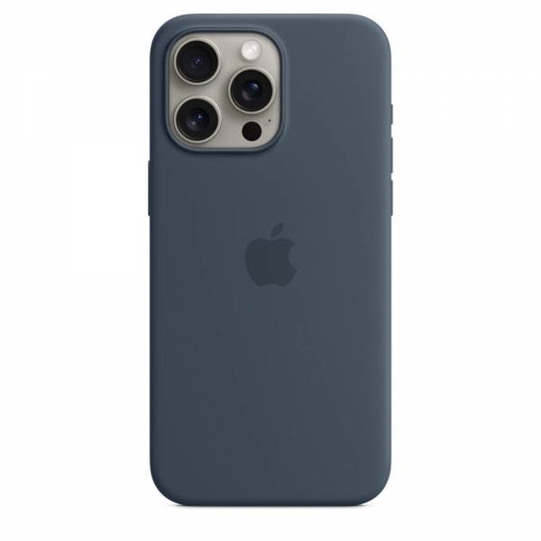Apple Siliconenhoesje met MagSafe voor iPhone 15 Pro Max - Stormblauw