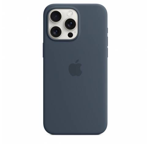 Coque en silicone avec MagSafe pour iPhone 15 Pro Max - Bleu Orage  Apple