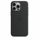 Coque en silicone avec MagSafe pour iPhone 15 Pro Max - Noir 