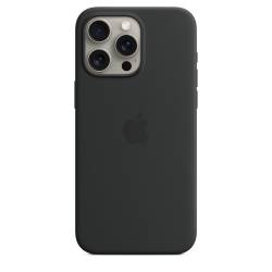 Coque en silicone avec MagSafe pour iPhone 15 Pro Max - Noir Apple