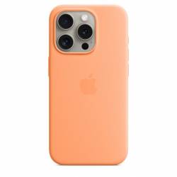 Coque en silicone avec MagSafe pour iPhone 15 Pro - Sorbet à l’orange Apple