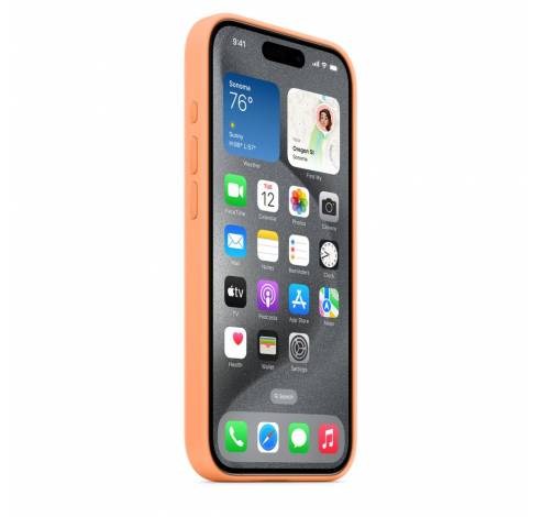Coque en silicone avec MagSafe pour iPhone 15 Pro - Sorbet à l’orange  Apple