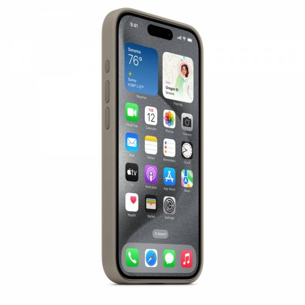 Apple Siliconenhoesje met MagSafe voor iPhone 15 Pro - Klei